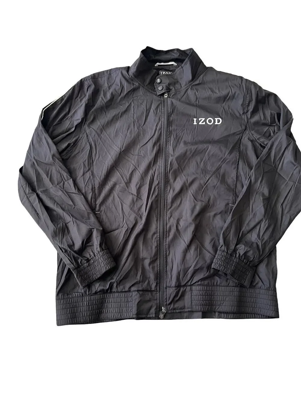 IZOD Golf Men’s Full Zip Windbreaker Jacket Black XXL Lightweight